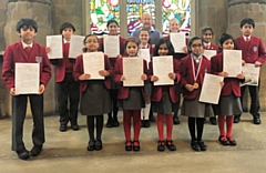 Beech House School pupils with their awards at the Rochdale Youth Festival of Performing Arts