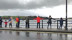 Hands around Hollingworth Lake