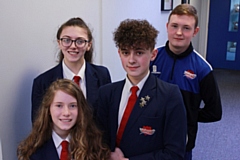 Science Live students, front Jasmine Clayton and Ben Badham and back Paige Waeland and Harley Milner