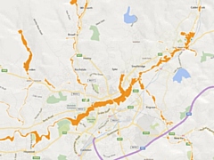 Flood map for Rivers Beal and Roch in Littleborough, Milnrow, Newhey and Rochdale