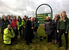 Trees planted in Mandale Park by Mayor Mohammed Zaman, Viv Carter, Deputy Lieutenant, and service users from Rochdale Connections Trust