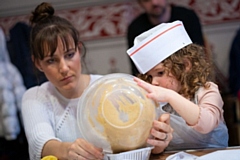 The cookery classes for children were very popular, with little ones being shown how to make a nutritional and tasty courgette and lemon vegetable cake