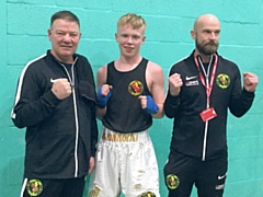 Coach Steven Connellan, Aeron Maddocks and coach Frank Maddocks