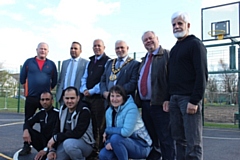 Councillors with local residents on the new multi-use games area