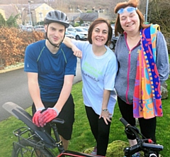 Barnardo's iTRI event - Josh Booth, cyclist; Jo Hewitt, runner, and Jo Hunt, swimmer