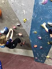 Jess Jevons on the bouldering wall