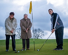 Andrew Terry (right), with councillors Janet Emsley and Allen Brett