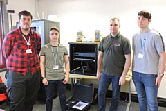 Bury College students Matthew Melia and Jacob Kurtz, former apprentice Nathan Hall, Bury College student Wesley Large