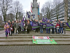 The Unison demonstration in Rochdale, protesting cuts to care support workers' pay