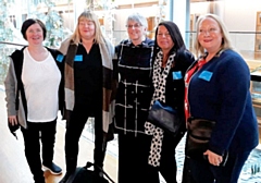 At Louise Weiss Building at the European Parliament are Jane Honeyford, Operations Manager, RCT: Kathy Thomas, CEO, RCT; Julie Ward, MEP; Jenny Miller, Domestic Violence Lead RCT and Bev Place, Business Development Manager, RCT   