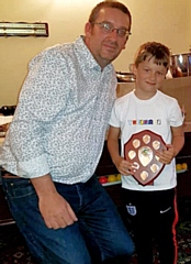 Zac Eaton who won the ‘Bill Eaton Shield’ with Club President Gary Eaton