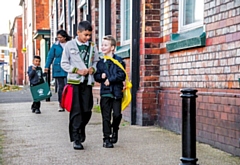 Children walking to school