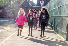 Children walking to school