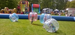 Inflatable fun at Springfield Park 