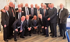 Left to right- Back: Tommy Warburton (Oldham), ‘Big’ Jim Mills (Widnes, Bradford, North Sydney), John Warlow, Tony Pratt, Eric Banner (guest), Glyn Shaw (Widnes, Wigan, Warrington), Tony Gourley, Frank Hope, Bill Sheffield, Colin Tyrer (Leigh, Wigan), Mark Roberts (Warrington), Kel Coslett, Bob Welding, Alan Hodkinson, Paul Machen
Front: John Stapleton, Joe Chamberlain, Willie Aspinall, Ken Tighe