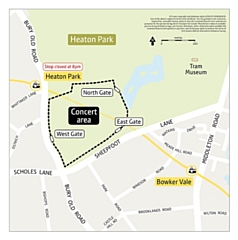 Map for Heaton Park Metrolink stops