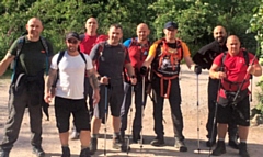 (L-R) Lee Ashworth, Patrick Altimas, James Halliwell, Andrew Ross, John Finnerty, Colin Wheelan, Kiddy Mo and James Keeling completed the National Three Peaks Challenge