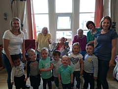 Children from Mandi's Childminding and Patricia's Childminding at Stamford House for the friendship morning