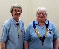 Heywood Lions Club, Lion Irene Sagar handing over to incoming President Lion Vera Smith