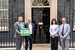 NSPCC petition calling for new laws to keep children safe online petition – which backs the charity’s Wild West Web campaign being handed in to 10 Downing Street 