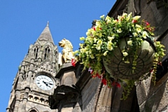 Rochdale town centre in the sun