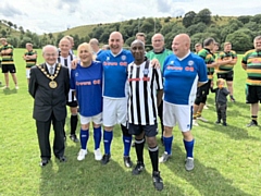 Mayor Billy Sheerin was invited to Littleborough Rugby Club for a Walking Football Charity Tournament