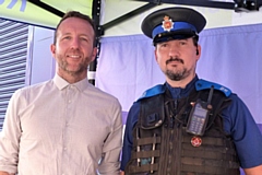 Paul Ambrose, BID Manager, and PCSO Nick McNeill at a BID event in 2019