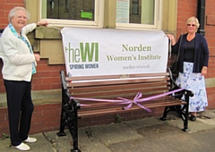 The new bench outside the old Norden Library following fund raising by the Norden Women's Institute