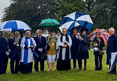 The gathering at St Chad's remembering two Rochdale victims of Peterloo 