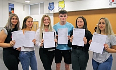 Some of Siddal Moor's class of 2019 collecting their GCSE results