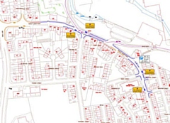 Parking restrictions (in purple) have been proposed for Rooley Moor Road, seen here north of the Woodstock Street junction. Existing restrictions are shown in yellow.