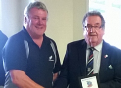 Ex-player Mike Nolan (left) with chairman Peter Rush