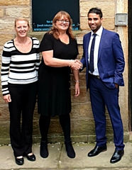 Directors Karen Simpson and Heather Wild, of Versatile Accountancy Services Ltd with Afsar Hussain from Santander