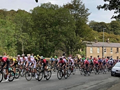 The peloton passes through Norden