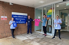 Left to right: Megan Kershaw (Nursing Assistant), Eli Hepworth (Hollingworth Ward Manager at the John Elliot Unit), Julie Rayner (Inpatient Activities Worker), Nicola Ward (Nursing Assistant)