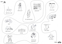 People are asked to follow the directions in the graphic and send over the clip to the Manchester Voices hub, describing the route from ‘start’ to ‘finish’ around lots of different objects