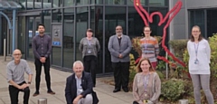 Back row, L-R: Ravind Bhangal, molecular biomedical scientist; Janet Roche, lead virology biomedical scientist; Dr Joel Paul, clinical lead of virology; Fiona Shufflebottom, molecular biomedical scientist.
Front row, L-R: Paul Loy, technical manager, department of microbiology; Dr Paul Chadwick, clinical director of infection science; Diane Dean, service manager, department of microbiology, and Cheryl Williams, lead molecular biomedical scientist.
