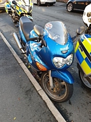 The blue Suzuki which was abandoned