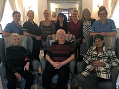 Residents and staff at Stansfield Hall Care Home, Littleborough