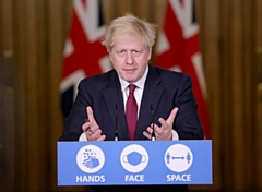 Prime Minister Boris Johnson at the press briefing on 19 December