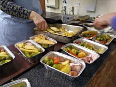 Three church members cooked the meal in the church kitchen, which included turkey with all the trimmings, vegetables and Christmas pudding with brandy sauce