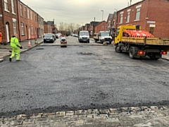 The historic Clement Royds Street is having some of its stone setts removed and replaced with tarmac