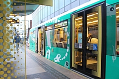 The Dippy on Tour dinosaur tram