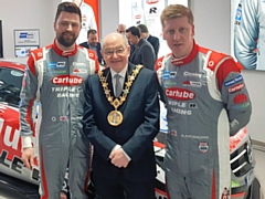 Mayor Sheerin visited Tetrosyl for the launch of the Tetrosyl sponsored car which will be driven by Adam Morgan and Dan Rowbottom (pictured) during the Kwik Fit British Touring Car Championship