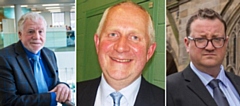 The local party leaders – Allen Brett, Ashley Dearnley and Andy Kelly