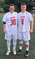 Daniel Matthews (left) with Arron Longley, another Rochdale player