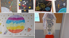 A selection of the artwork by children from Norden Community Primary School