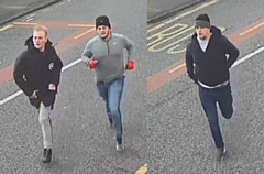 CCTV images of three males police want to speak to in connection with an attempted burglary in Runcorn