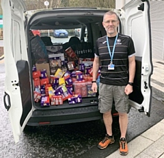 Uniformed Public Services teaching assistant Simon Rogers with the eggs