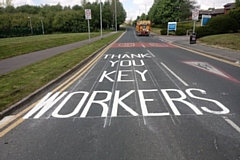 The thank you message outside Birch Hill Hospital